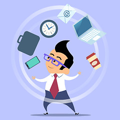 Image showing Office worker planning time juggler businessman