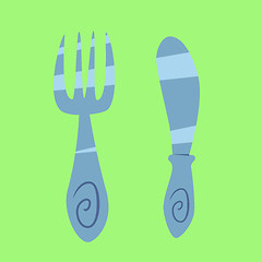 Image showing Knife and fork Cutlery