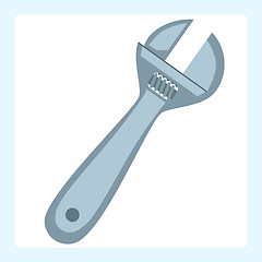 Image showing adjustable wrench spanner silver tool