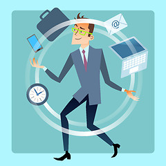 Image showing Businessman juggler planning time work