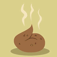 Image showing Brown fresh shit steaming warm