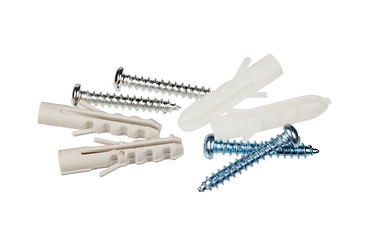 Image showing screws and dowels isolated on white background