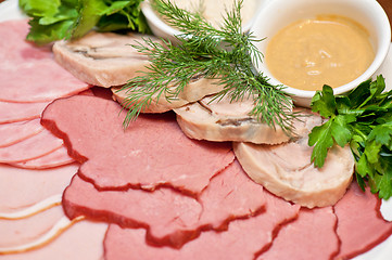 Image showing meat, ham and sauce