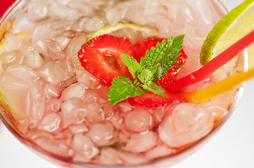 Image showing Strawberry mohito cocktail