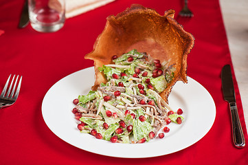 Image showing meat and pomegranate salad 