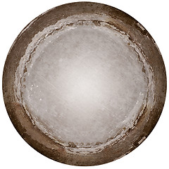 Image showing Round aged metal plate