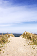 Image showing sandy path through dunes