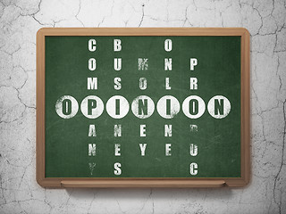 Image showing Advertising concept: word Opinion in solving Crossword Puzzle