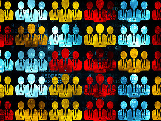 Image showing Marketing concept: multicolor Business People icons on Digital background