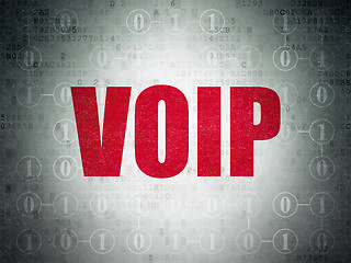 Image showing Web development concept: VOIP on digital background