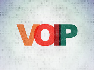 Image showing Web development concept: VOIP on digital background