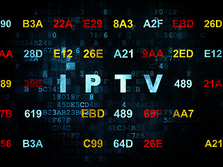 Image showing Web design concept: IPTV on Digital background