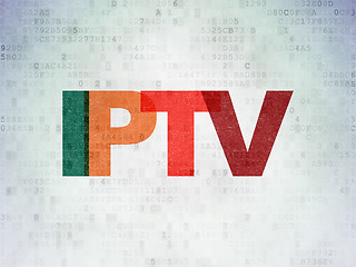 Image showing Web development concept: IPTV on digital background