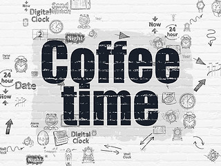 Image showing Time concept: Coffee Time on wall background