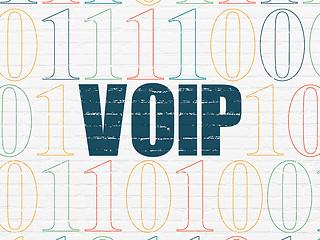 Image showing Web development concept: VOIP on wall background