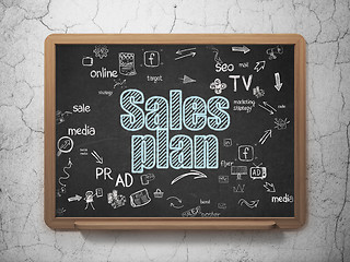 Image showing Advertising concept: Sales Plan on School Board background