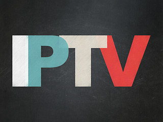 Image showing Web development concept: IPTV on School Board background