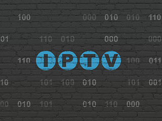 Image showing Web design concept: IPTV on wall background