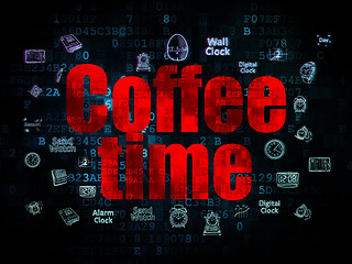Image showing Timeline concept: Coffee Time on Digital background