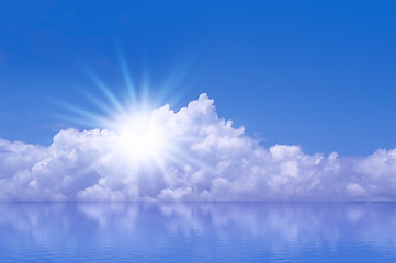 Image showing Sky Sun Sea Background