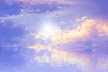 Image showing Sky Sun Sea Background