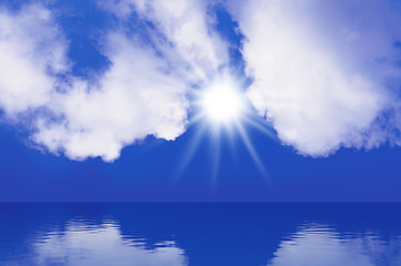 Image showing Sky Sun Sea Background