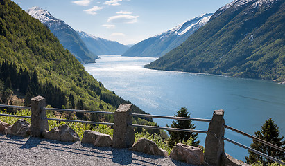 Image showing scenic landscapes of the Norwegian fjords.