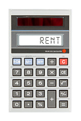 Image showing Old calculator - rent