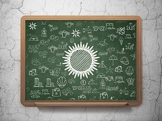 Image showing Travel concept: Sun on School Board background
