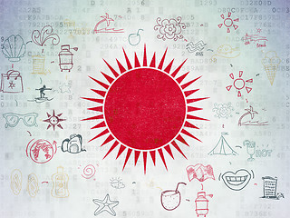 Image showing Travel concept: Sun on digital background