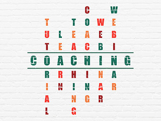 Image showing Education concept: word Coaching in solving Crossword Puzzle