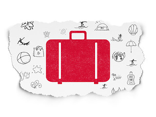 Image showing Tourism concept: Bag on Torn Paper background
