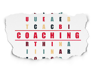 Image showing Education concept: word Coaching in solving Crossword Puzzle