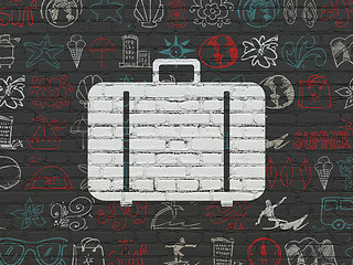 Image showing Vacation concept: Bag on wall background