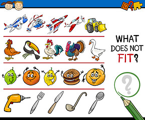 Image showing what does not fit game cartoon