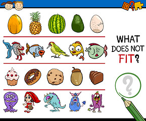 Image showing what does not fit game cartoon