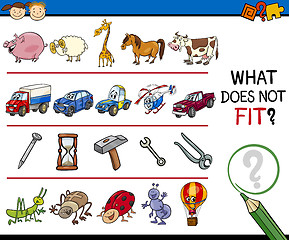 Image showing what does not fit game cartoon