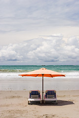 Image showing Two Chairs at the Beach