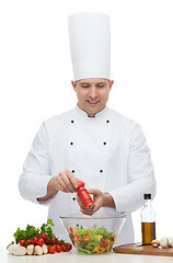 Image showing happy male chef cook cooking food