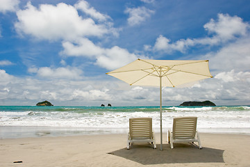 Image showing Two Chairs at the Beach