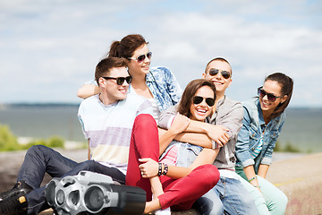 Image showing group of teenagers hanging out