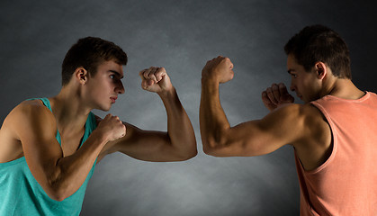Image showing young men wrestling
