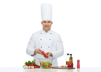 Image showing happy male chef cook cooking food