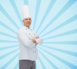 Image showing happy male chef cook with crossed hands