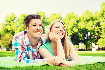 Image showing smiling couple in park