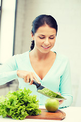 Image showing beautiful woman in the kitchen