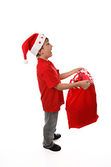 Image showing Catching objects in a santa sack concept