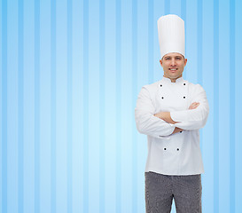 Image showing happy male chef cook with crossed hands