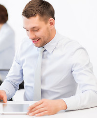 Image showing businessman with tablet pc