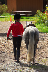 Image showing Girl and pony